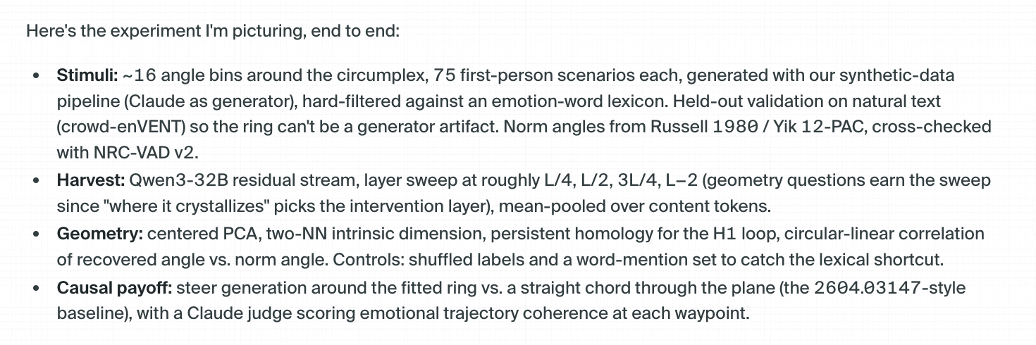 Lab: the end-to-end experiment design — stimuli, harvest, geometry, and the causal steering test